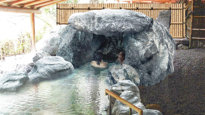 渓流野天「白鳳の湯」（洞窟風呂を再現）